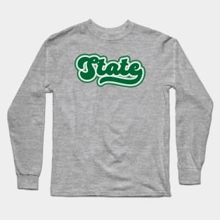 Retro State Script // Michigan Green Pride Long Sleeve T-Shirt